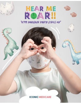 Iconic KF99 DINOSAUR PARTY KID PROTECTIVE RESPIRATOR FACE MASK