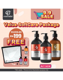  【September Special】Essential Value Software Package (Repair Restore Shampoo 500ml x2 + Conditioner 500ml x1) free travel set 2in1