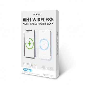 【Clearance 】USATISFY 磁吸多頭8in1超薄支架式行動電源 