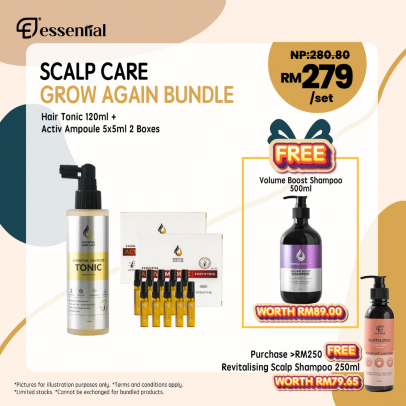   Essential 【Dec Group Buy】Scalp Care Grow Again Bundle  (FREE Volume Boost Shampoo 500ml)