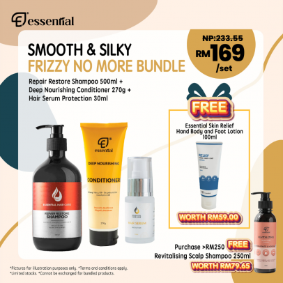   Essential 【Dec Group Buy】Smooth and Silky Frizzy no More Bundle  (FREE Hand Body and Foot Lotion 100ml)