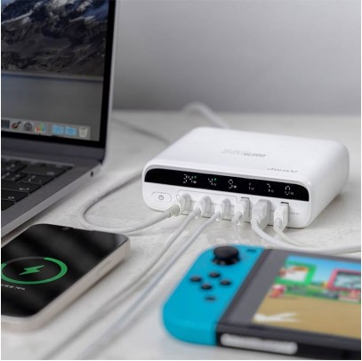 JWAY 智慧顯示140w氮化鎵6孔快充 JY-GAN140W  【預計7月中發貨】