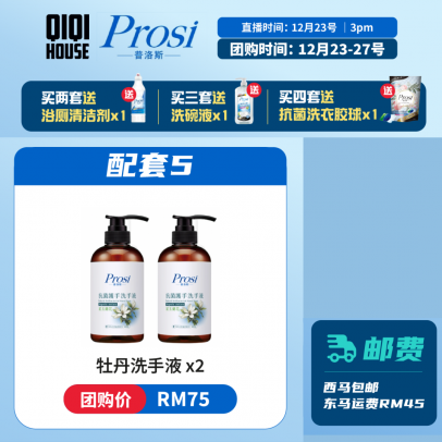 Prosi 配套五【抗菌護手洗手液 (星玉蘭)2入配套】