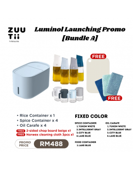 ZUUTII Bundle A【NEW LAUNCHING】油罐*4 + 料理罐*4 + 米桶 *1 送 Norwex 3pcs + ZUUTII双面砧板 