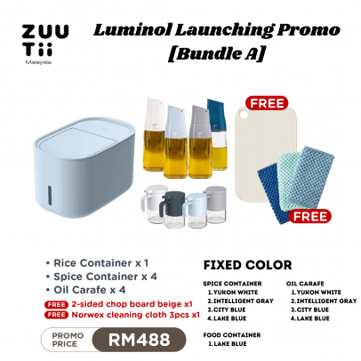 ZUUTII Bundle A【NEW LAUNCHING】油罐*4 + 料理罐*4 + 米桶 *1 送 Norwex 3pcs + ZUUTII双面砧板 