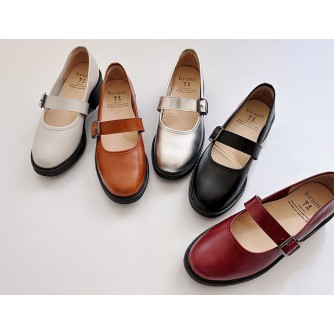 Brunii 瑪莉珍的沉默牛皮厚底鞋