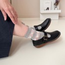 Brunii 牛皮/防水牛麂皮T字瑪莉珍大頭鞋