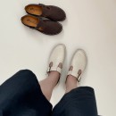 Brunii 牛皮/防水牛麂皮T字瑪莉珍大頭鞋