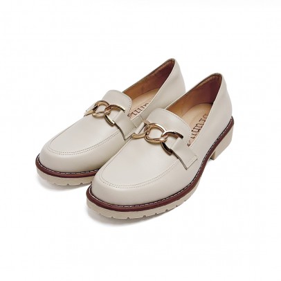 Brunii魔幻演奏會鏈條牛皮樂福低跟鞋