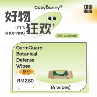 CozyBunny GermGuard Anti-Bacterial Botanical Defense Wipes (6s)