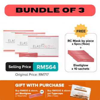 Corlive Elastiglow 10gx30s 【Bundle of 3】Free 10 sachets+5pcs RC mask