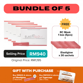 Corlive Elastiglow 10gx30s 【Bundle of 5】Free 30 sachets+5pcs RC mask