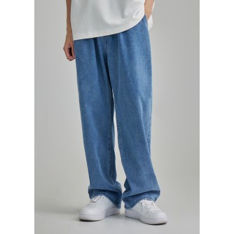 CHECK 2 CHECK 寬鬆直筒抽繩牛仔褲