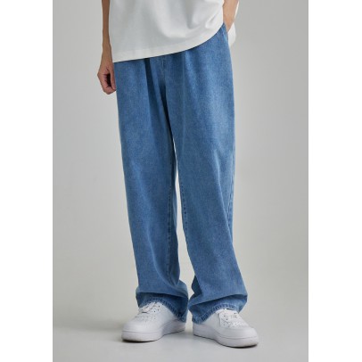 CHECK 2 CHECK 寬鬆直筒抽繩牛仔褲