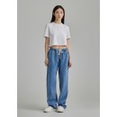 CHECK 2 CHECK 寬鬆直筒抽繩牛仔褲