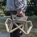 折叠凳子便携式家用塑料小矮凳 2入【一大浅棕一小奶白】