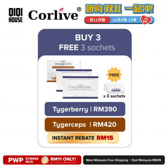 Corlive【Bundle of 3】 FOC Tygerberry/tygercep 3sachets + Instant Rebate RM15