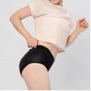 Go&Move【簡約版】夜用加長加量高腰吸血內褲(6片衛生棉)靜謐黑 High-Waisted Rayon Leak-proof Briefs - Overnight, Maxi, Heavy Flow