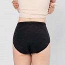 Go&Move【簡約版】夜用加長加量高腰吸血內褲(6片衛生棉)靜謐黑 High-Waisted Rayon Leak-proof Briefs - Overnight, Maxi, Heavy Flow