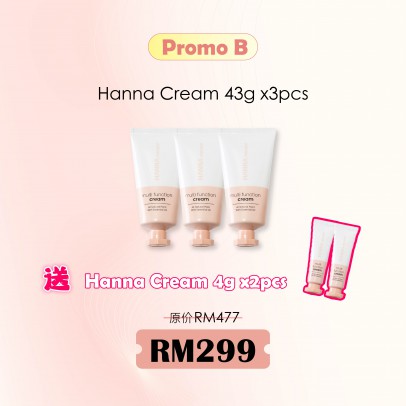 HANNA Multi Function Cream 【Promo B】– 43gmx3 Free Hanna Cream 4g X2