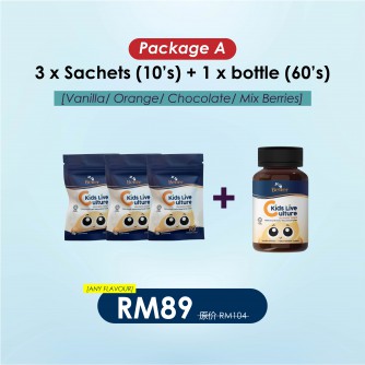 Better Kids Live Culture Chewable Tablet 1bottle(60s) +3sachets(10s) 【Package A】