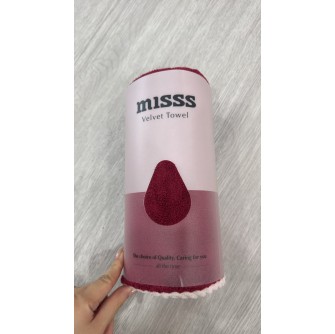 【Clearance 】MISSS Bath Towel Velvet (70*140cm) 酒红色