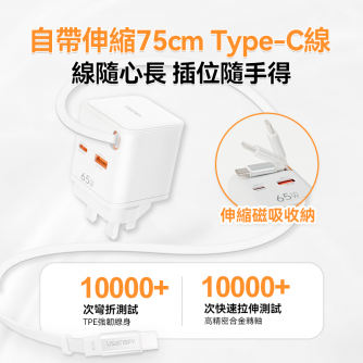 USATISFY GaN Mini 65W全快充插頭【預計4月頭發貨】